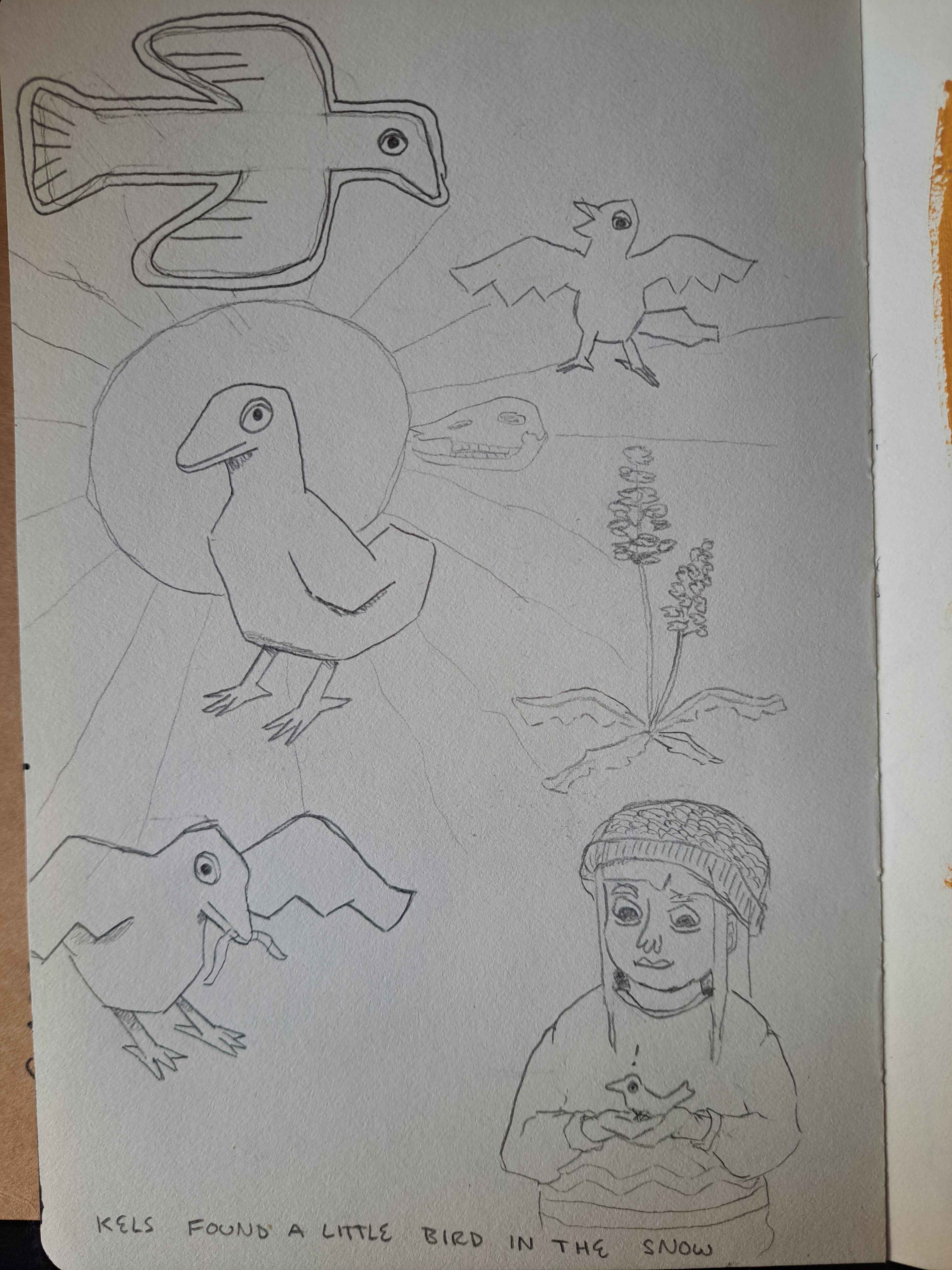 Kels holding a little bird