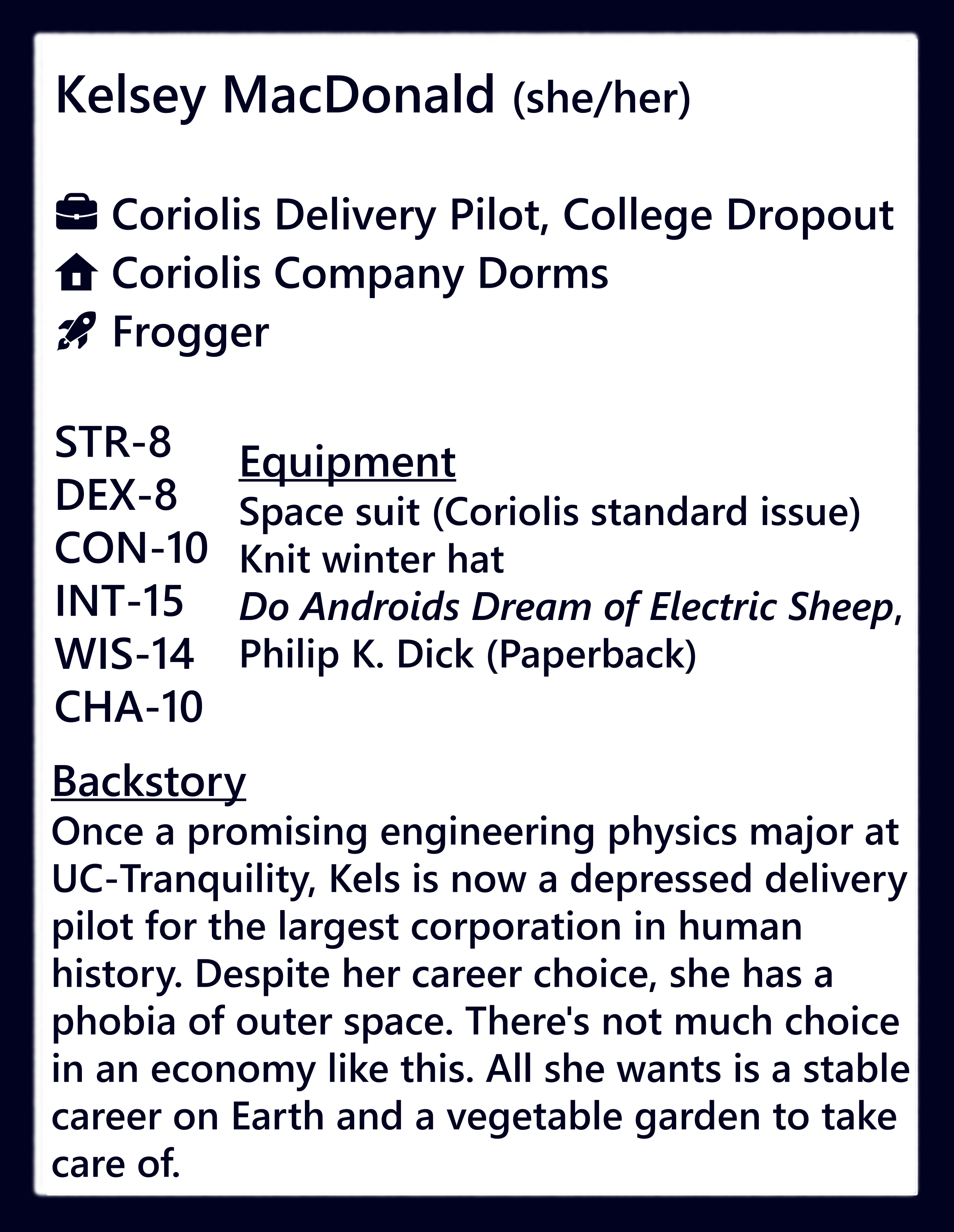 an image displaying a young woman with brown hair and a sweatshirt along with the text, Kels: The Pilot